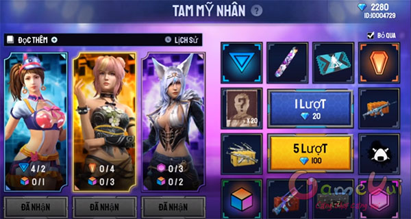 Nhận tam mỹ nhân