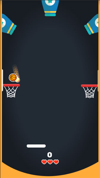 Dùng thanh trượt đưa bóng vào rổ