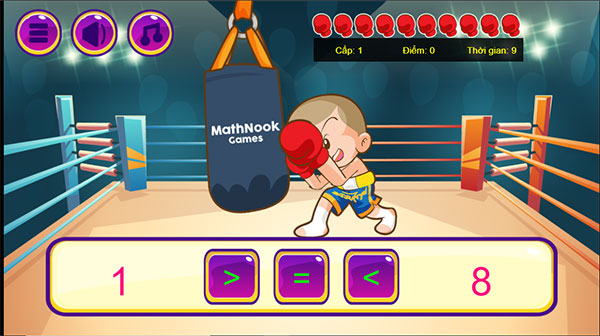 So sánh số bên trái và số bên phải