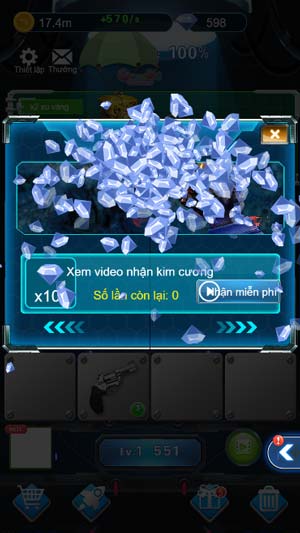 Nhận thưởng kim cương và vàng