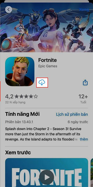 Cập nhật Fornite