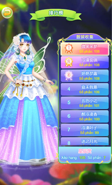 So tài trên bảng xếp hạng tiên nữ GameVui