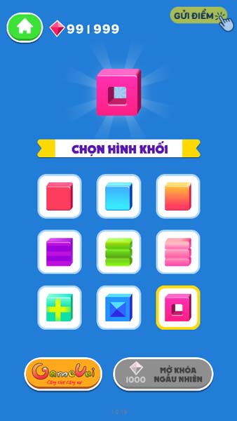 Mở khóa các mẫu hình khối trong Shop cửa hàng