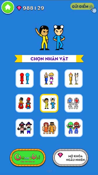 Các skin nhân vật trong Shop cửa hàng