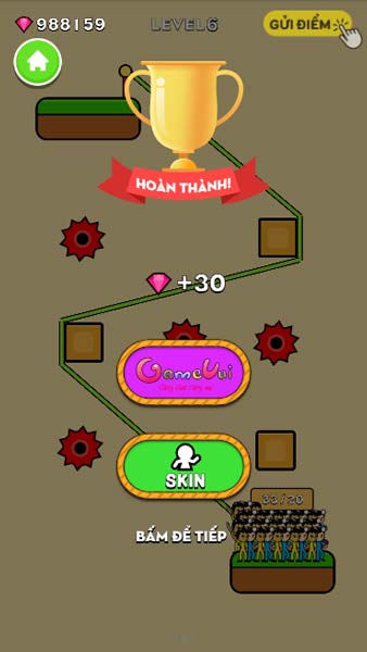 Hoàn thành level thử thách