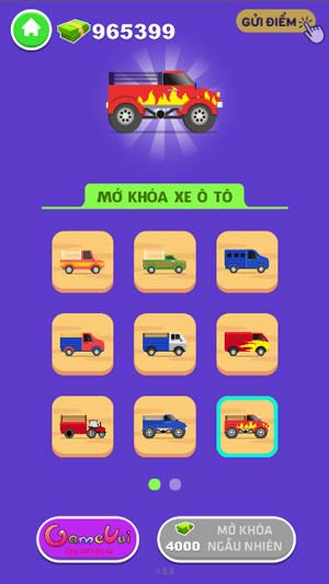 Mở khóa các mẫu xe ô tô trong Shop cửa hàng