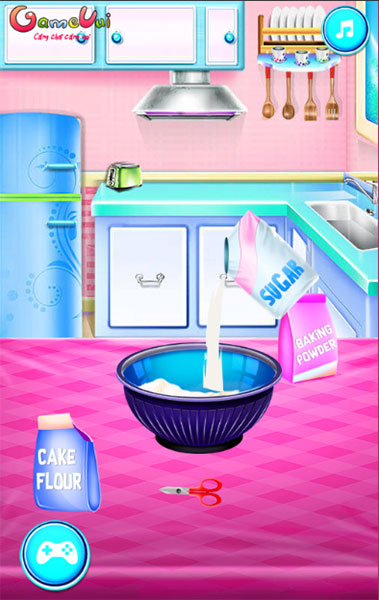 Trộn nguyên liệu làm bánh