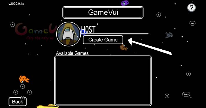 Bấm Create Game