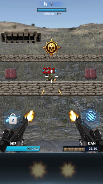 Dùng súng trường, súng tiểu liên để bắn quân địch ở gần