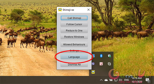 Đổi ngôn ngữ Shimeji-ee