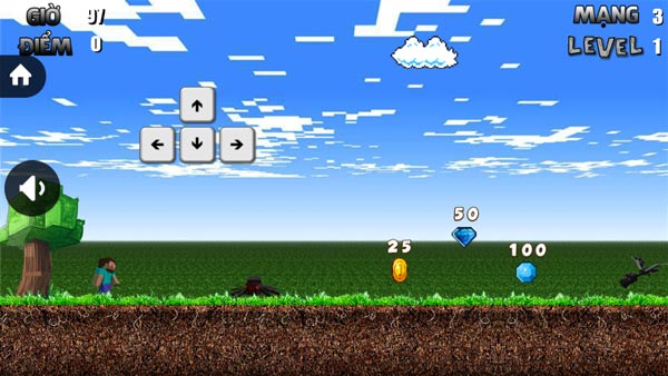 Điều khiển Steve trong game Minecraft