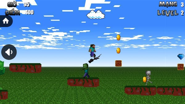 Giúp Steve diệt những con chim, zombie bằng cách nhảy lên chúng