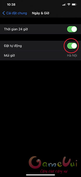 Tắt tính năng đạt tự động ngày giờ