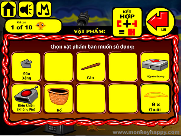 Sử dụng vật phẩm trong bảng