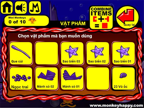 Những vật phẩm đã thu được