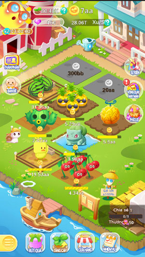 Các mảnh đất, ruộng dùng để trồng cây, hạt giống