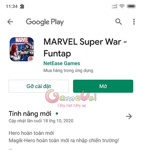 Marvel Super War trên điện thoại Android
