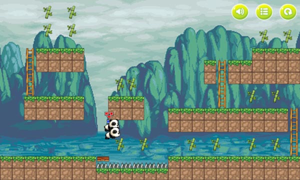 Điều khiển 2 chú Panda gấu trúc di chuyển và thu thập các đoạn tre, trúc