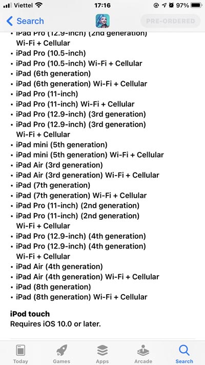 Thậm chí cả iPod Touch