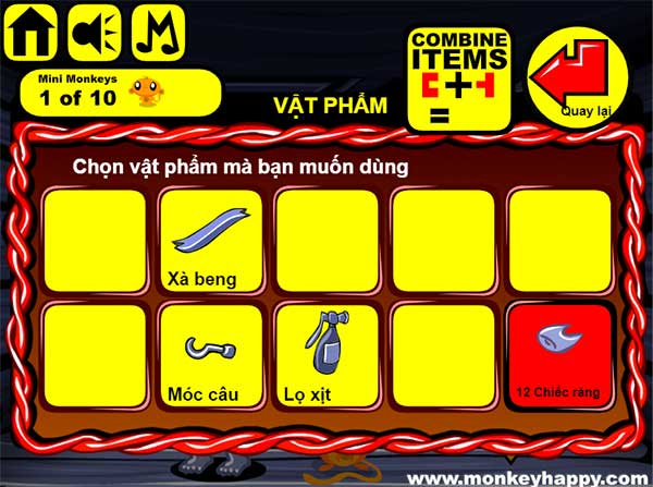 Những vật phẩm thu thập được