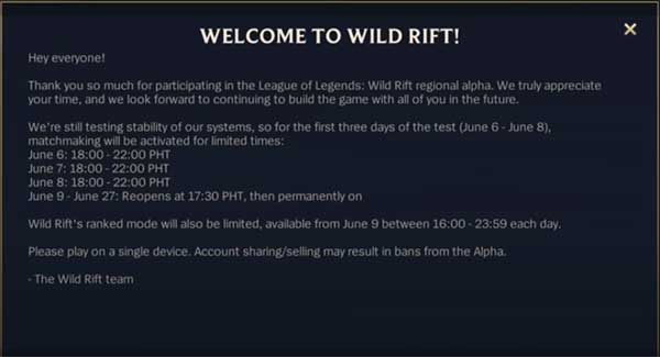 Thời gian mở server