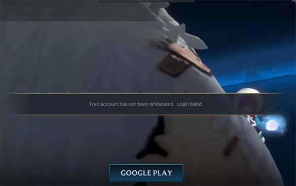 Your account has not been whitelisted. Login failed