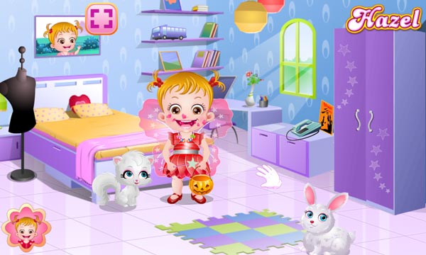 Bé Hazel chọn trang phục Halloween