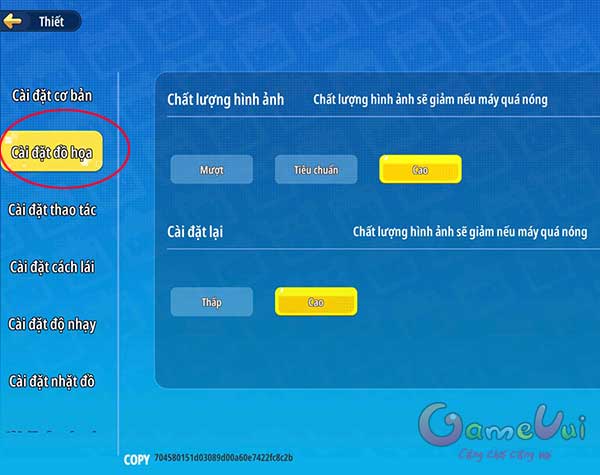 Cài đặt đồ họa