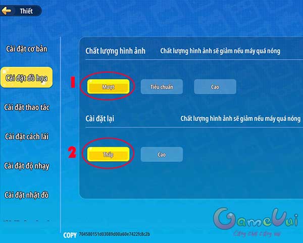 Điều chỉnh 2 tùy chọn