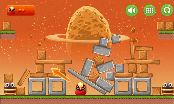 Chọn hướng để điều khiển chú Angry Birds