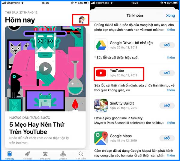Cập nhật trên iOS