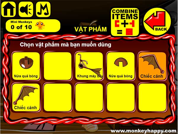 Vật phẩm đã thu thập được