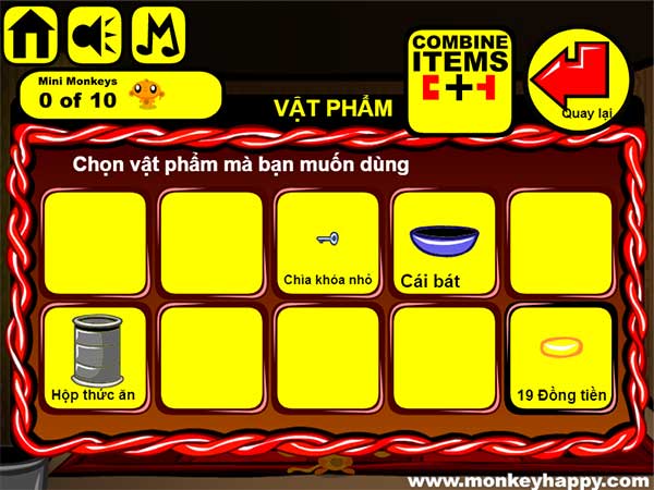 Các vật phẩm thu thập được