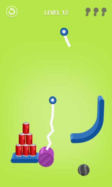 Cắt dây và để quả bóng rơi xuống