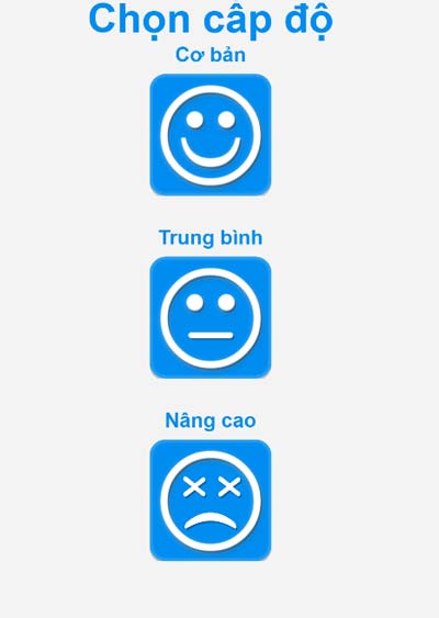 3 mức độ để người chơi thử thách