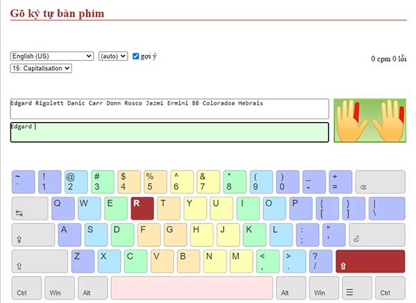 Gõ dòng văn bản theo chỉ dẫn
