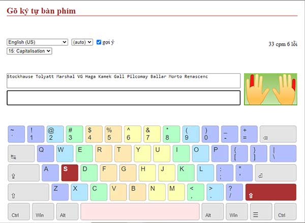 Xem số ký tự gõ trong 1 phút và số lỗi
