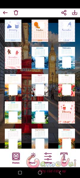 Khung lịch 12 tháng