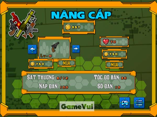 Nâng cấp vũ khí trong Shop cửa hàng