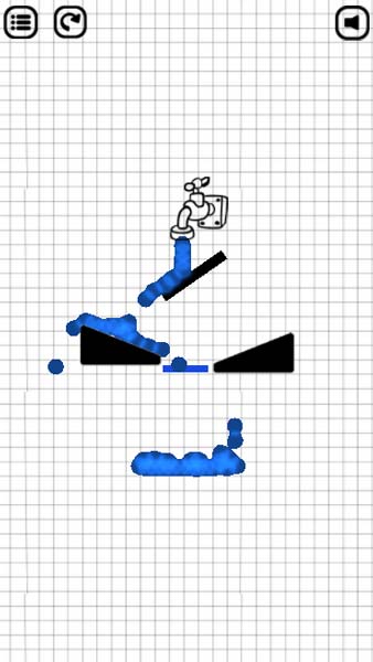 Đổ nước qua phần màu xanh