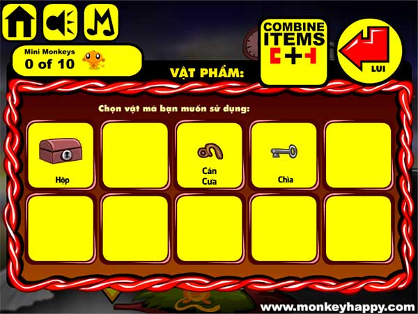 Các vật phẩm thu được 