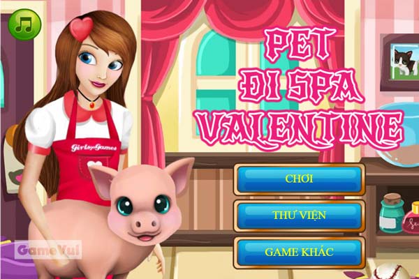 Chơi game Pet đi Spa Valentine - GameVui
