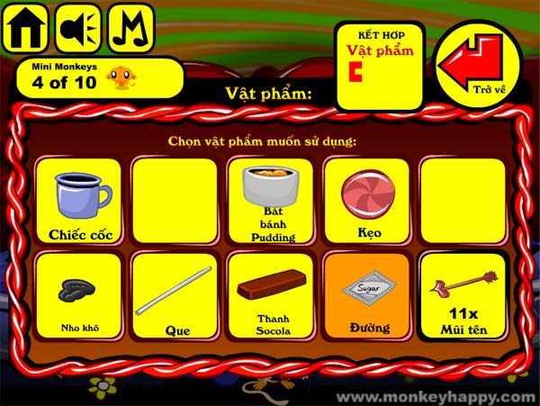 Các vật phẩm dùng để kết hợp với nhau