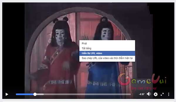 Hiển thị URL video