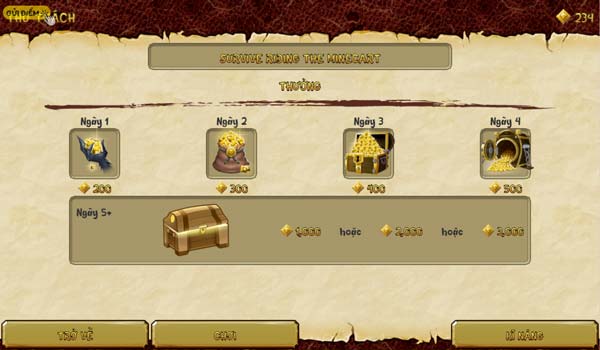 Thưởng đăng nhập hàng ngày