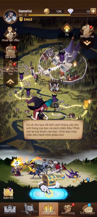 Bấm icon Avatar người chơi