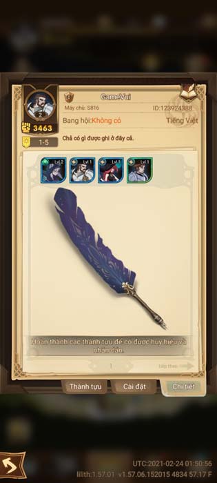 Copy UID nhân vật