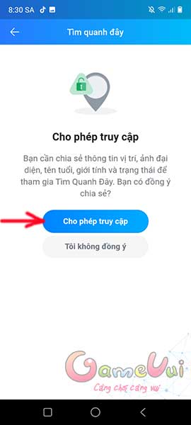 Cho phép truy cập