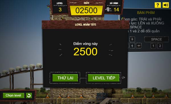 Hoàn thành level thử thách