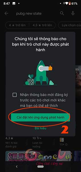Cài đặt khi ứng dụng phát hành